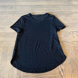 Athleta Black Crewneck Short Sleeve Tee